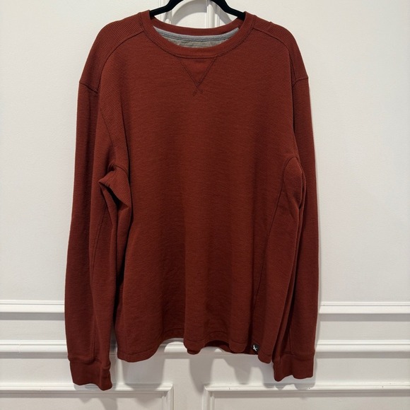 Eddie Bauer Other - Eddie Bauer Thermal Henley Shirt Rust Orange Waffle Knit Long Sleeve Men's XL
